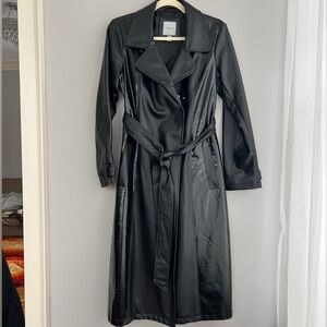 Urbancode faux leather trench coat size